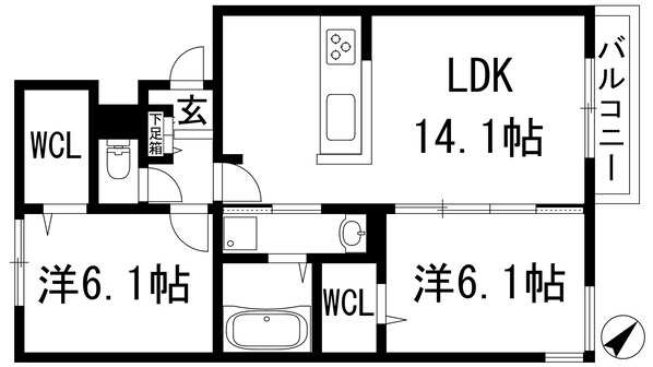 シャルール　メゾンの物件間取画像